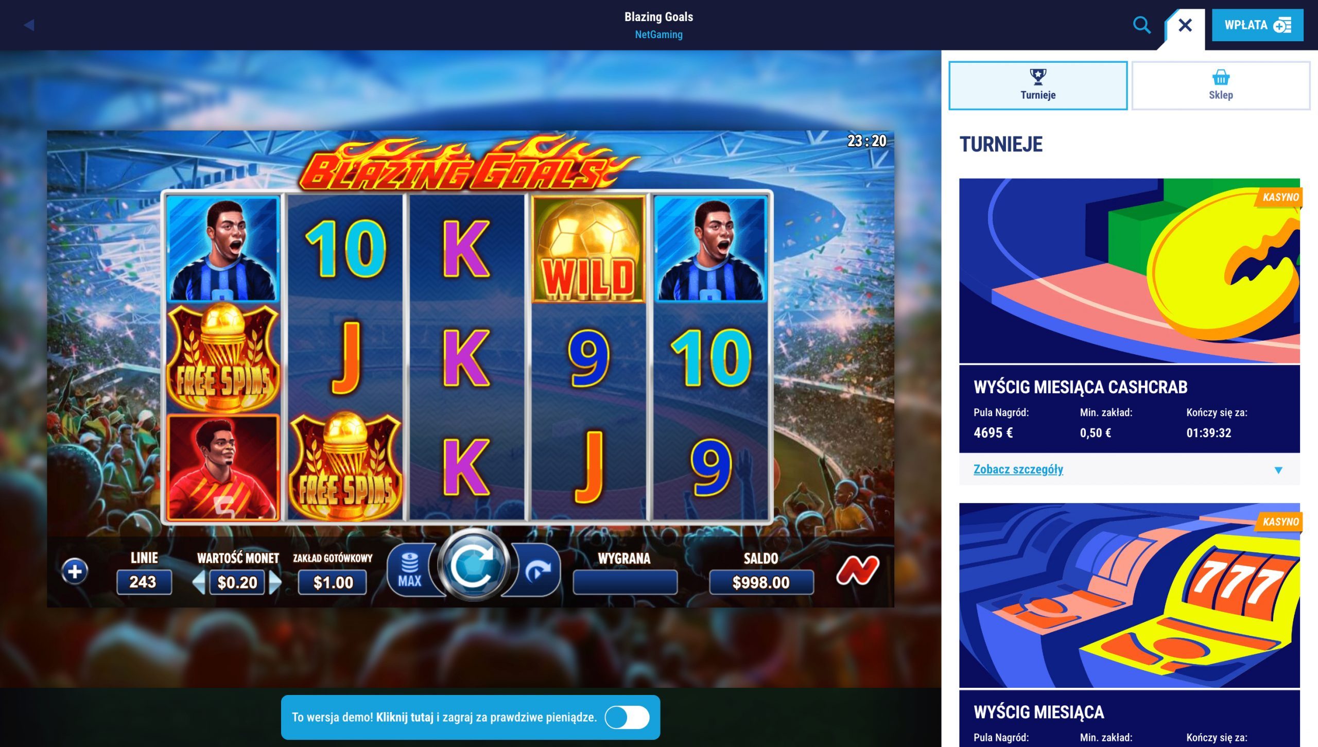 TikiTaka Casino Screenshot