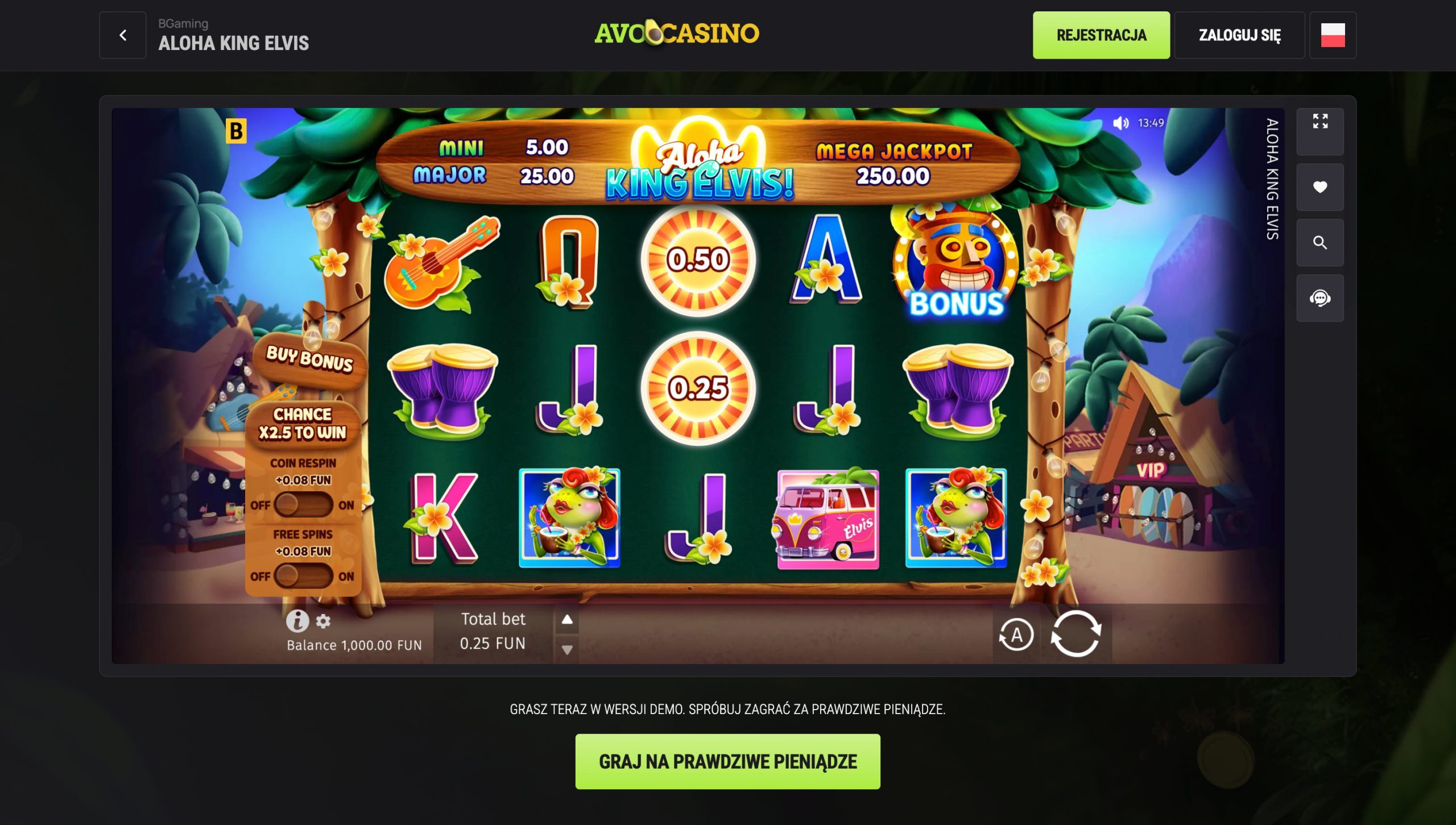 AvoCasino Screenshot